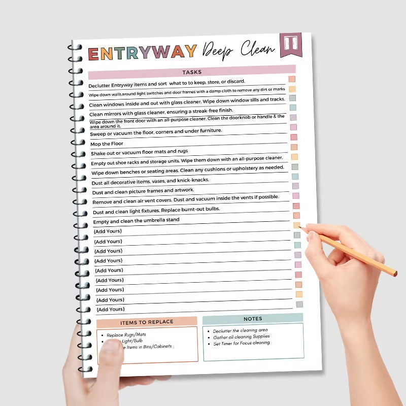 ADHD Cleaning Planner Bundle – Includes Home Cleaning Schedule, Weekly, Monthly, Year-Round Cleanliness Tips, Family Chore Chart