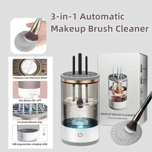 USB Plug Portable Electric Makeup Brush Cleaner with Rubber Makeup Machine Electric USB Quick Cleaner Cleaning Brush Collar Brus